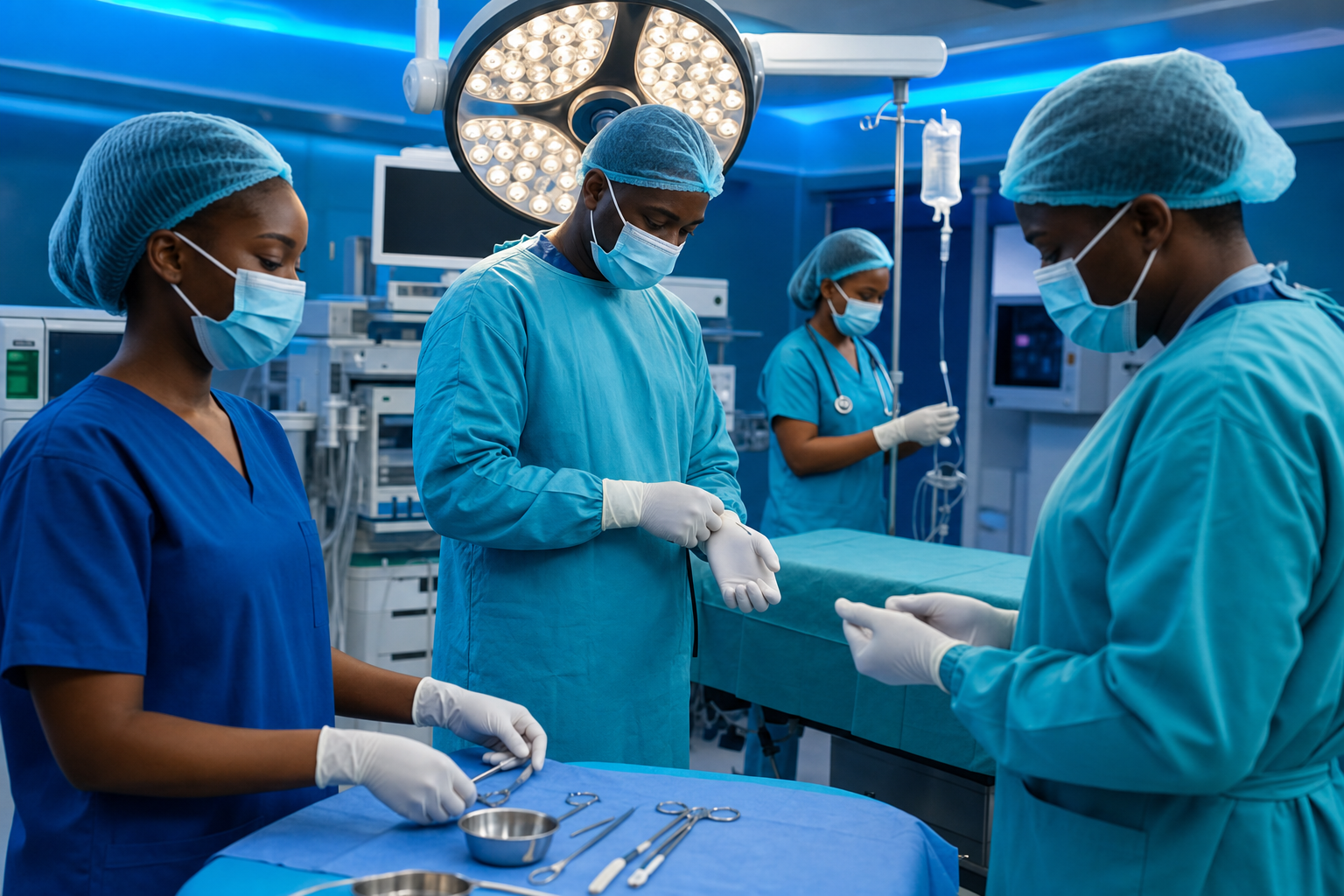 Black African surgical theatre care team